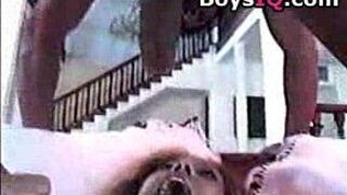 Filling this ebony whores gaping asshole - sex video porn video